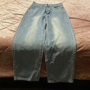 SHEIN Blue Wide Leg Jeans